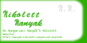 nikolett manyak business card